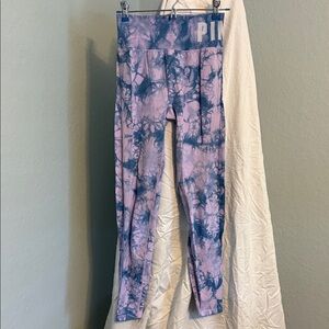 PINK Victoria's Secret Tie-Dye Leggings - Pink and Blue